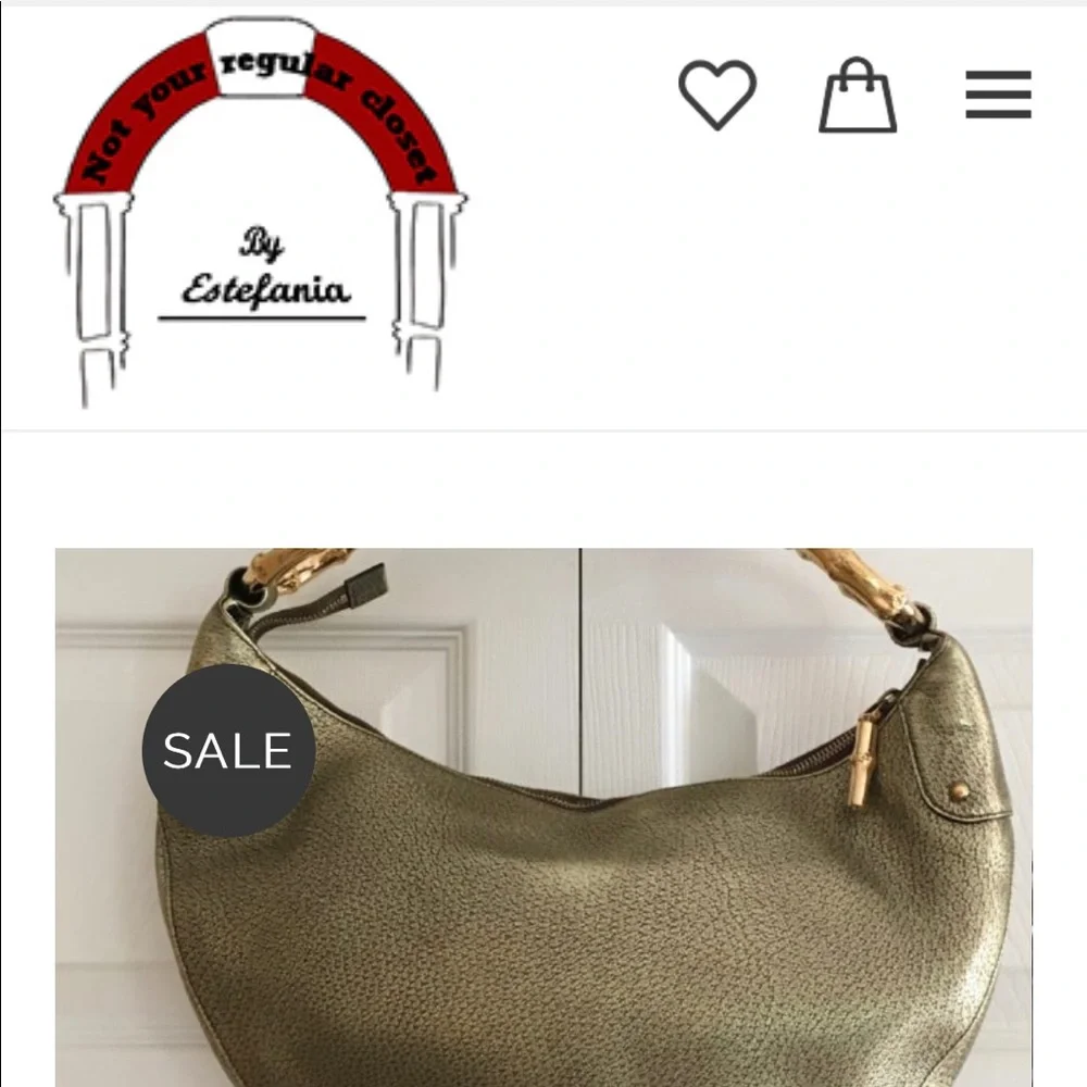 Metallic Olive Green Hobo Bag with Bamboo-Style Accents